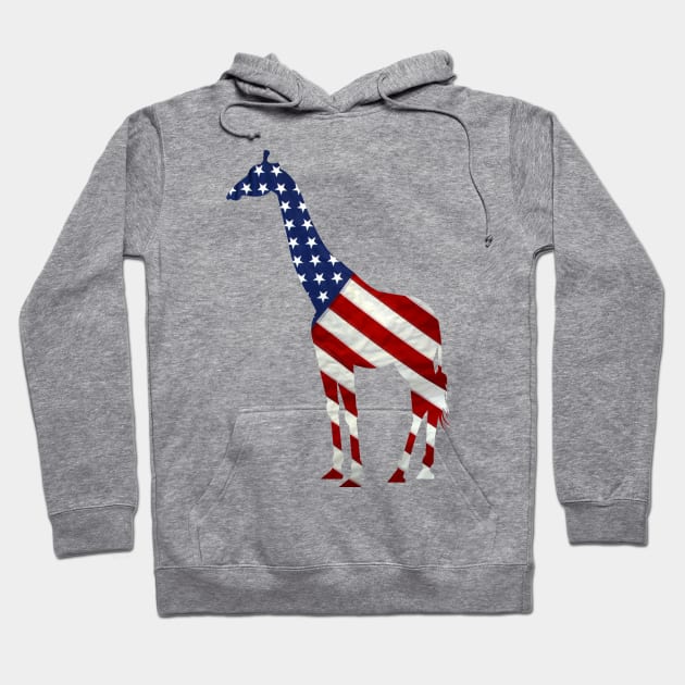 Giraffe Independence Day Boys Girls 4th Of July Hoodie by chrizy1688